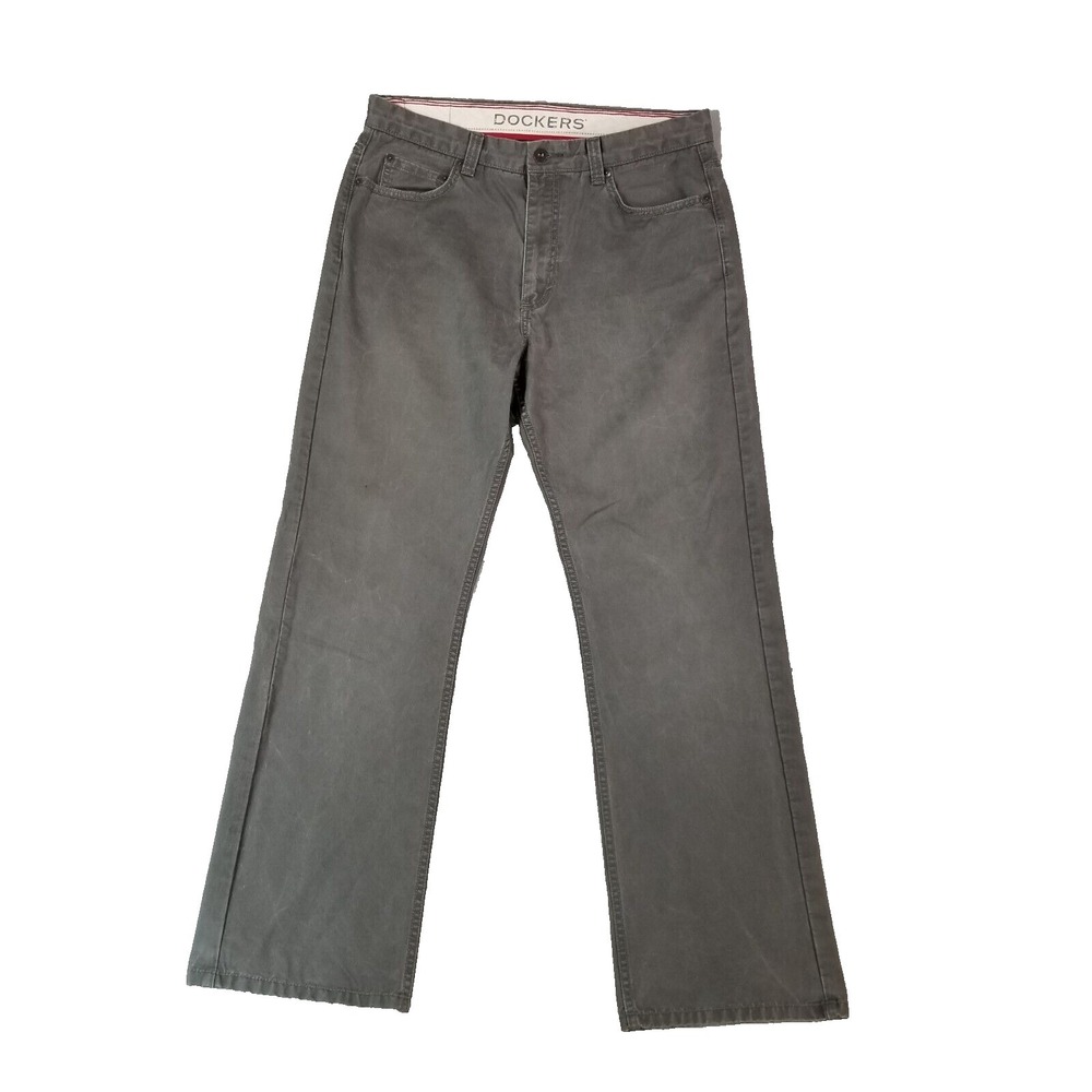 Levi's Docker jeans men's 33x32 relaxed fit straight gray pants preppy retro